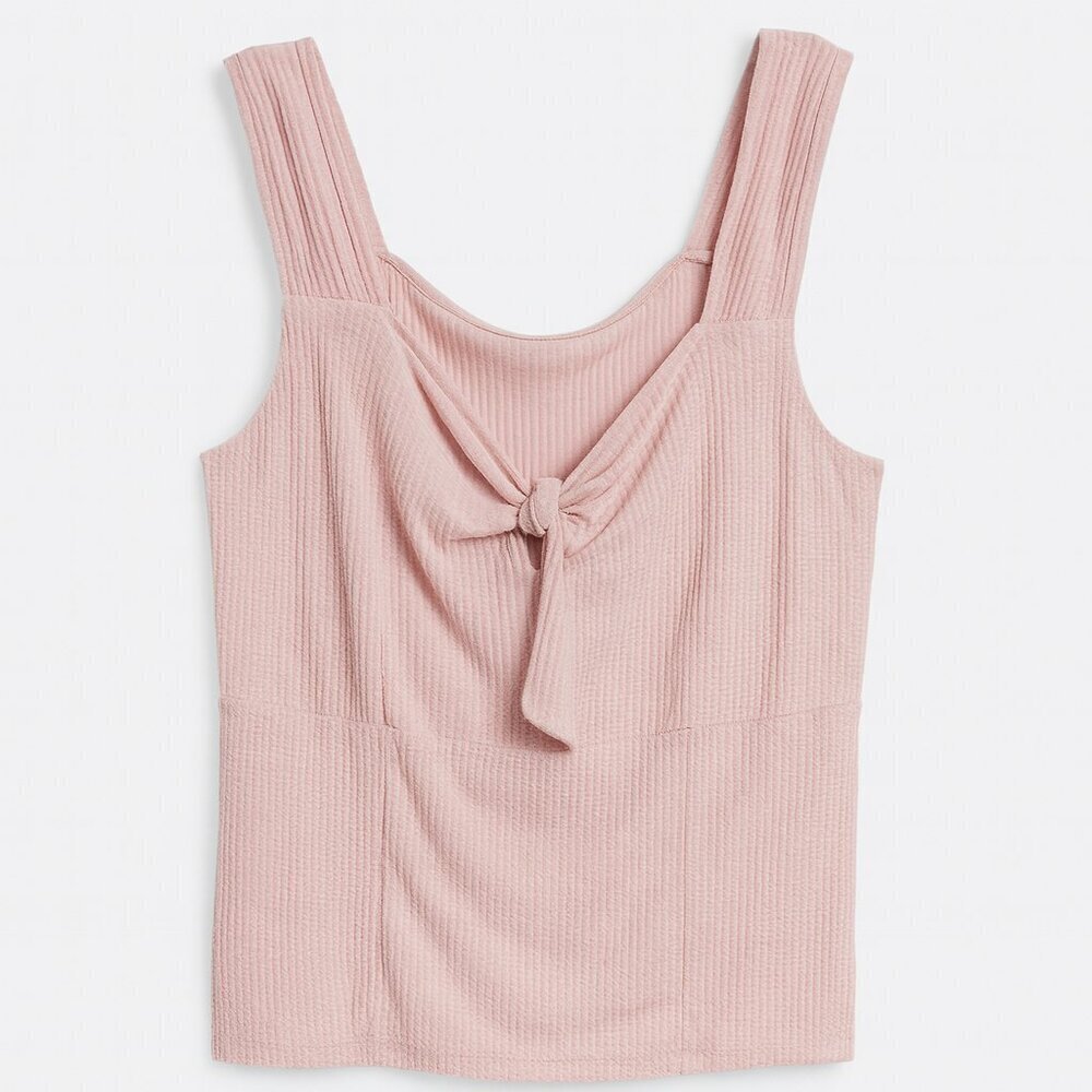 Chic Light Pink Tank Top With Front Knot Size 22/24w